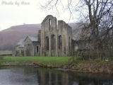 Rear view of the Abbey with Fish Pond in the foreground