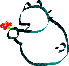 Cat holding a Flower