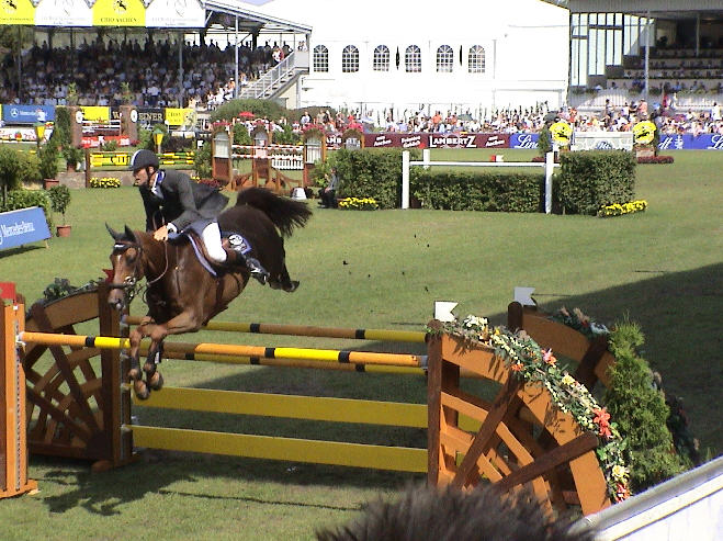 Per Wylde, American jumper in Aachen, 2004