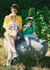 Snack time behind the Museum of Anthropology, UBC.  Supplemented with fresh blackberries from the bush behind them.