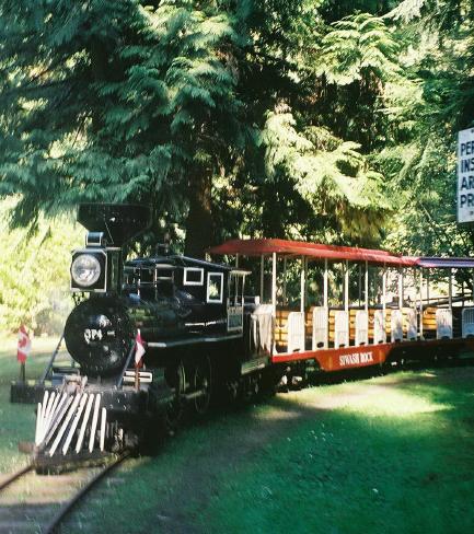 One of the miniature trains in Stanley Park.