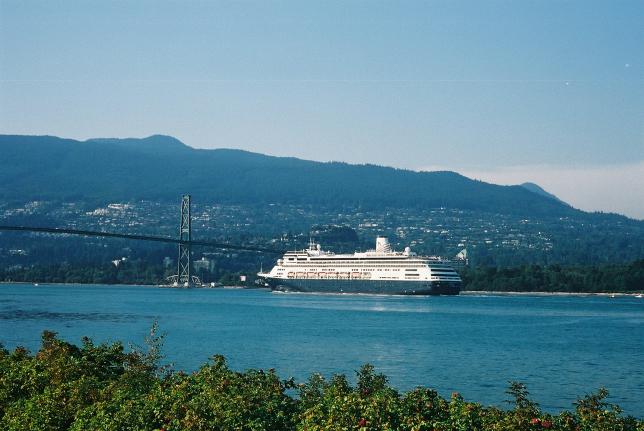 View of the Lions Gate bridge to North Van, from water park area.