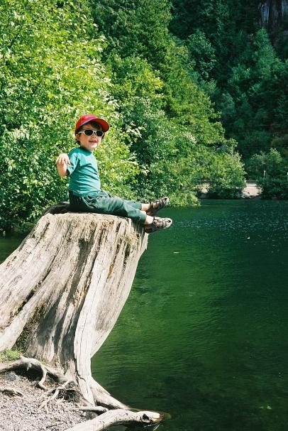 Squamish, Sept 1.  Lake-side rest stop on the way back.
