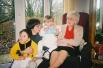 Pia and the kids with Oma Miet.
