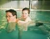 Tim loves to hold on to daddys back and pretend that he can swim.