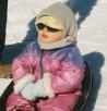 February 23, 2003, Cypress.  Megan is all kitted out for tobogganing.