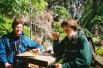 March 3, 2003.  A relaxed tea at the Japanese Gardens in Golden Gate Park, San Francisco.