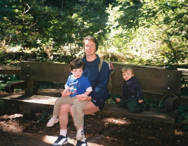 March 5, Muir Woods, north of San Francisco. Pia walked back to the beach over the mountain.