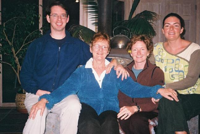 March 5, Stinson Beach, CA.  Rose with David, Bronwyn and Robyn.