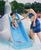 June 30. Stanley Park pool - both kids loved the slide.  Warm water too!