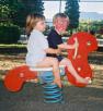 Sunday July 20, Trimble Park. Megan played wonderfully with her friend at the playground.