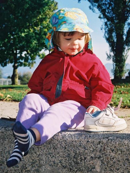 Oct 24, Trimble Park.  Megan in her socks.