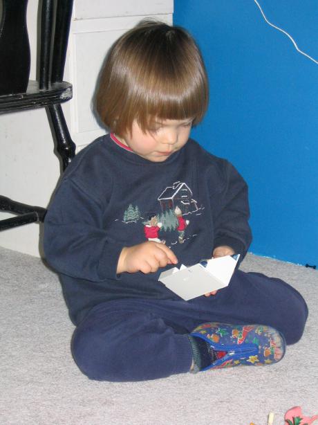 Nov 8.  Megan playing with Playmobil during visit to friends.