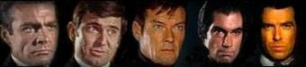 The 5 Bonds: Connery, Lazenby, Moore, Dalton, and Brosnan