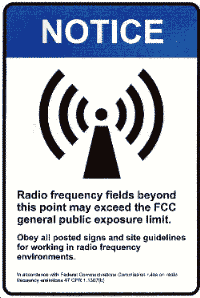 Sign: NOTICE Radio frequency fields beyond this point may exceed the FCC general public exposure limit. ...