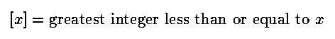 Greatest Integer Function