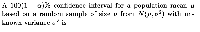 Confidence Interval for a Mean