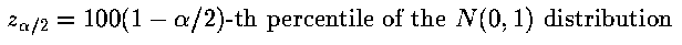 Standard Normal Percentile
