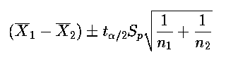 Confidence Limits for a Difference of Two Means, Unknown Common Variance