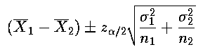 Confidence Limits for a Difference of Two Means, Known Variances