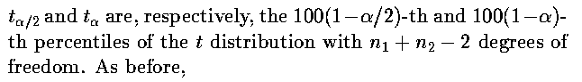 t Percentiles