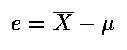Estimation Error for Sample Mean
