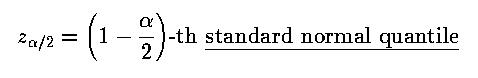 (1-alpha/2)-th Standard Normal Quantile