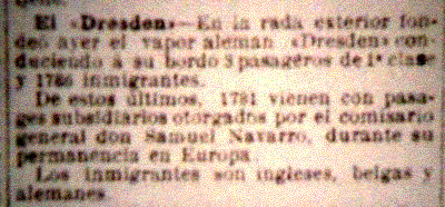 La Prensa 15-02-1889 - Dresden en rada exterior del Rio de la Plata