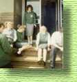 Quantock School: The Patio Gang - local hang out for the 'cool folks' and those that wana quaff endless cups of Quany tea. 