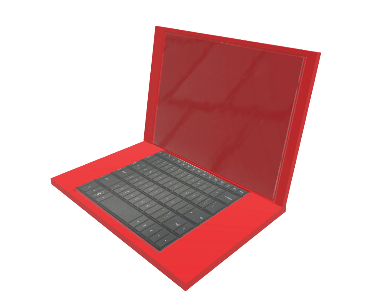 3d laptop red