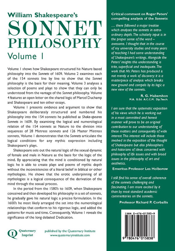 Shakespeare's Sonnet Philosophy Volume 1