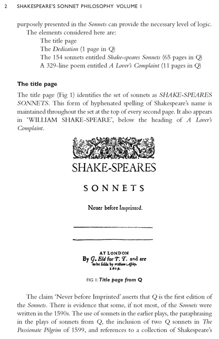 Shakespeare's Sonnet Philosophy Volume 1