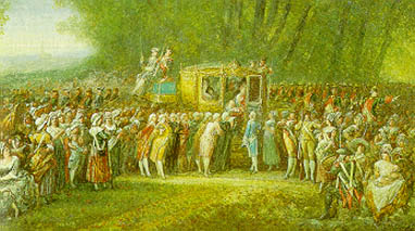 Representació del moment del retorn de la família reial cap a París