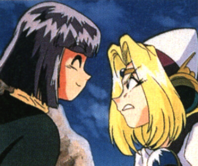 Xelloss and Filia the Golden Dragon (and she can actually assume a dragon form when provoked) "disagree" quite a bit... not surprising, as dragons and Mazoku are natural enemies.