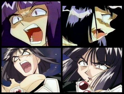 Even Mazoku bleed if you cut them... and Gaav is doing quite a number on Xelloss... and yes, the blackish gobs flying out of his mouth in the last panel ARE flecks of blood.&nbsp; (I made this composite myself.)