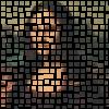 Mona Lisa, hacked to bits.
