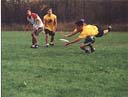 Dusty Laying out on JP from McGill. Throw from Lucas