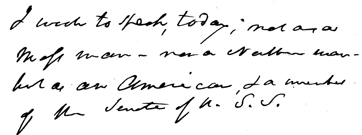 Beginning of Webster's speech