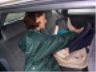 Getting Sophie out of the car - 9/23/1999