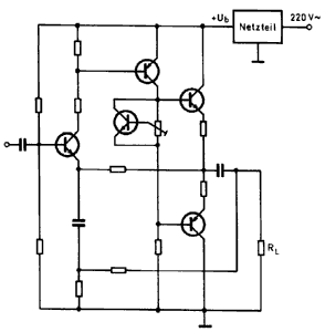 Typisches Schaltbild einer Transistorendstufe