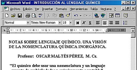 Notas sobre lenguaje quimico