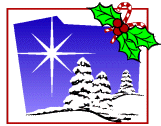 Winter scene and holly with candy canes