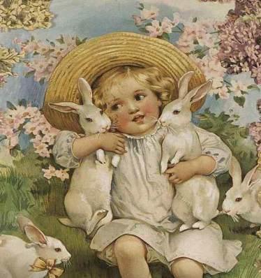 girl with rabbits