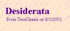 desiderata