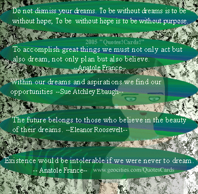 Quotes!Cards! DreamQuotesCard#1