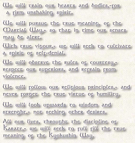 We will train our hearts and bodies,-for a firm unshaking spirit.