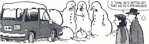 Snowman hit by a car