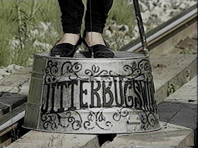 The washtub bass with the Jitterbug Swing logo