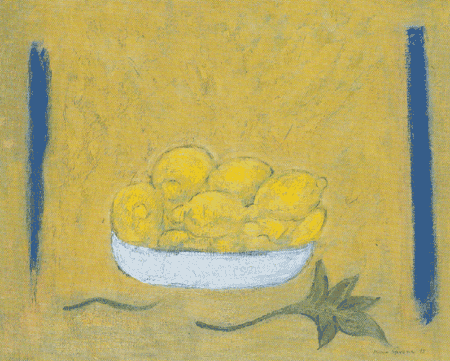 Mar�a Girona: Limones y plato blanco