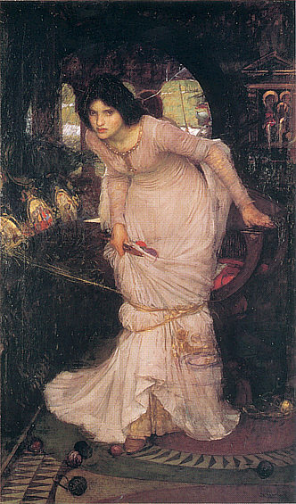John William Waterhouse: La dama de Shalott buscando a Lanzarote